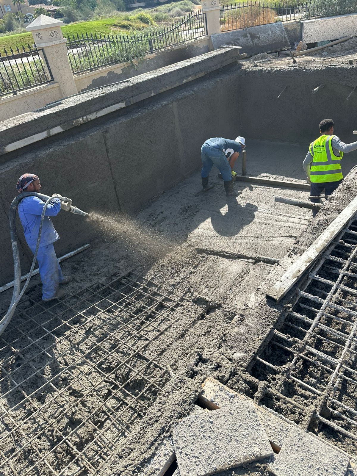 Pool shell concrete works